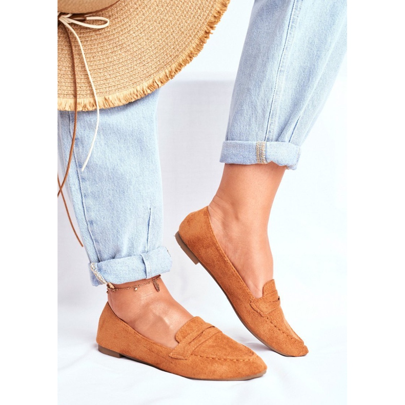 BUGO Mocasini de damă Suede CH-1M6 Camel Laveria maro 1