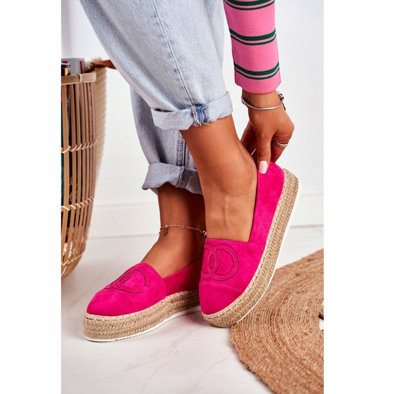 PS1 Espadrile pentru femei Talpa groasă din in Fuchsia Febi roz 1