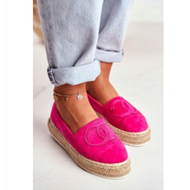 PS1 Espadrile pentru femei Talpa groasă din in Fuchsia Febi roz 3
