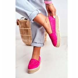 PS1 Espadrile pentru femei Talpa groasă din in Fuchsia Febi roz 4