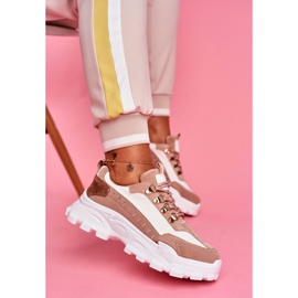 SEA Încălțăminte sport pentru femei Palmas bej și alb maro 2