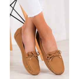 Diamantique Mocasini din piele ecologică maro 2