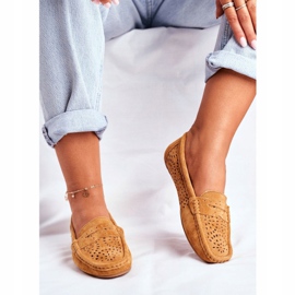 S.Barski Mocasini de damă cu piele ajurată Camel Salem maro 1 S.Barski Mocasini de damă cu piele ajurată Camel Salem maro 1