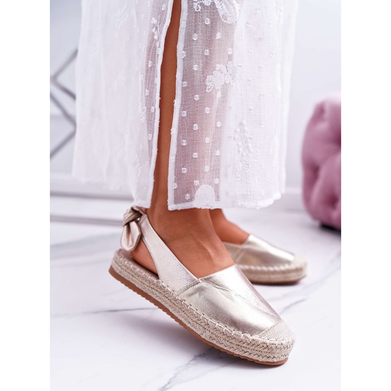 FRJ Espadrile pentru femei Golden Contour de aur 2