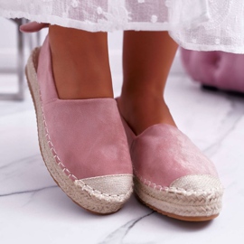 FRJ Espadrile Femei Suede Pink Contour roz 2