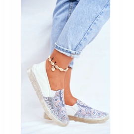 Pantofi de damă din piele Maciejka din piele albă 03512-46 multicolor 2