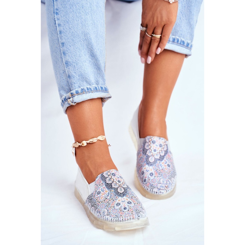 Pantofi de damă din piele Maciejka din piele albă 03512-46 multicolor 1