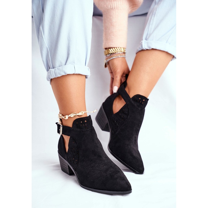 Bellucci Cizme de primăvară pentru femei cu tăietură Black Rita negru 1