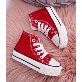 FRROCK Adidași înalți clasici pentru copii cu fermoar roșu Filemon 2