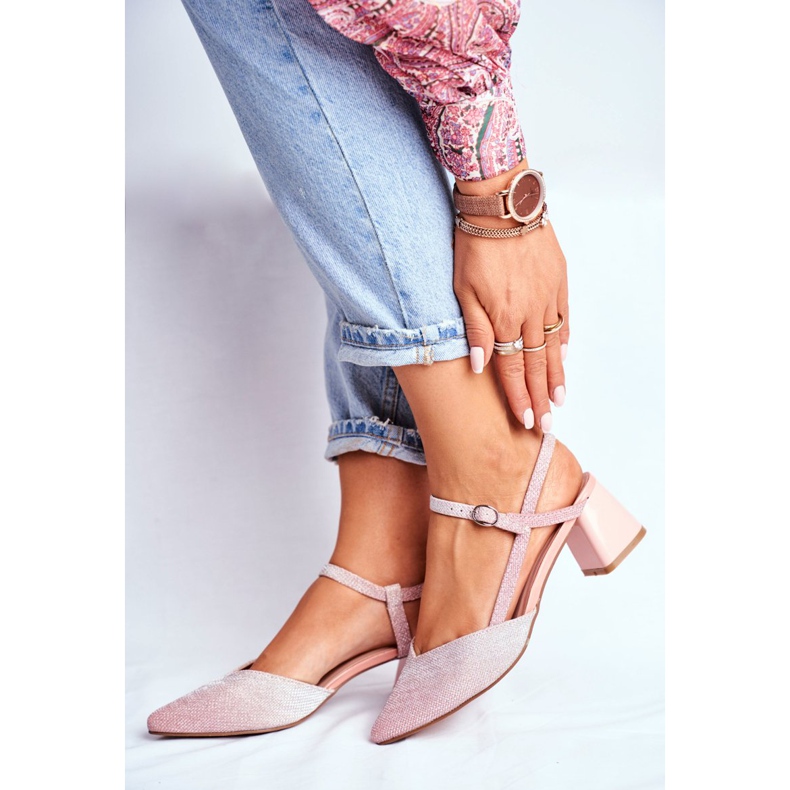 SEA Pompă de damă pe toc roz auriu Alice multicolor 2