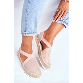 ADY Espadrile de damă cu motiv decupat Pink Glitter roz 2