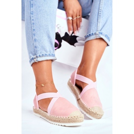 ADY Espadrile pentru femei cu decupaj Pink Motive roz 1 ADY Espadrile pentru femei cu decupaj Pink Motive roz 1