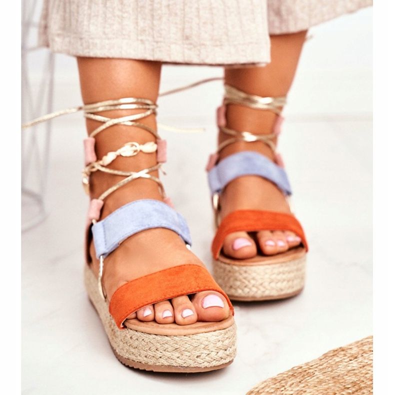 Espadrile pentru femei pe platformă au legat portocaliu Fuerta portocale 2 Espadrile pentru femei pe platformă au legat portocaliu Fuerta portocale 2