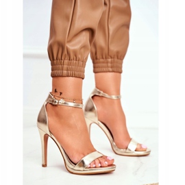 ADY Sandale pentru femei pe toc înalt Frenzy de aur 1