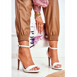 ADY Sandale de damă pe toc înalt Frenzy White alb 1