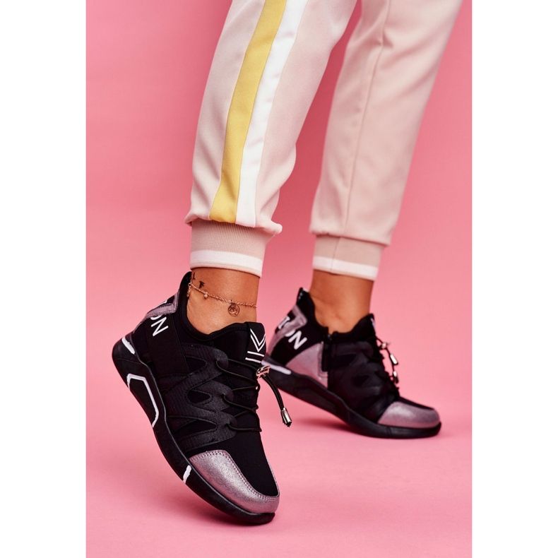 SEA Încălțăminte sport de damă cu fermoar și manșetă Terfin negru gri 1