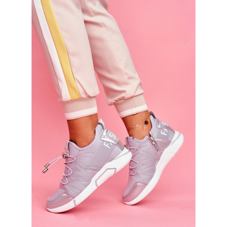 SEA Încălțăminte sport de damă cu fermoar și căptușeală în terfin gri 2