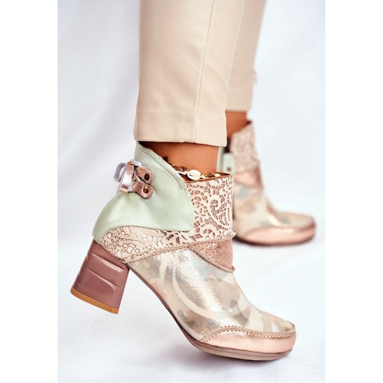 Cizme de damă cu toc înalt Maciejka Bej 03410-04 maro verde 1