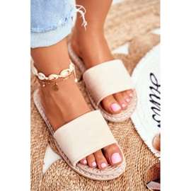 FRJ Papuci clasici de damă din piele de căprioară bej vă uită-mă 1