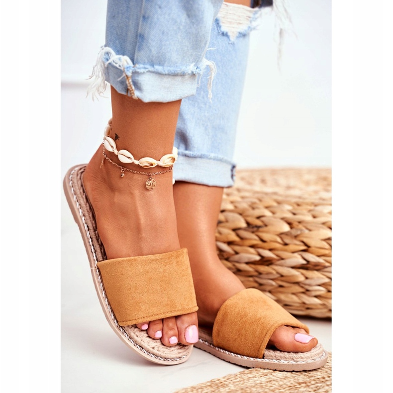 FJ1 Papuci din piele de căprioară clasică pentru femei Camel Look At Me maro 2 FJ1 Papuci din piele de căprioară clasică pentru femei Camel Look At Me maro 2