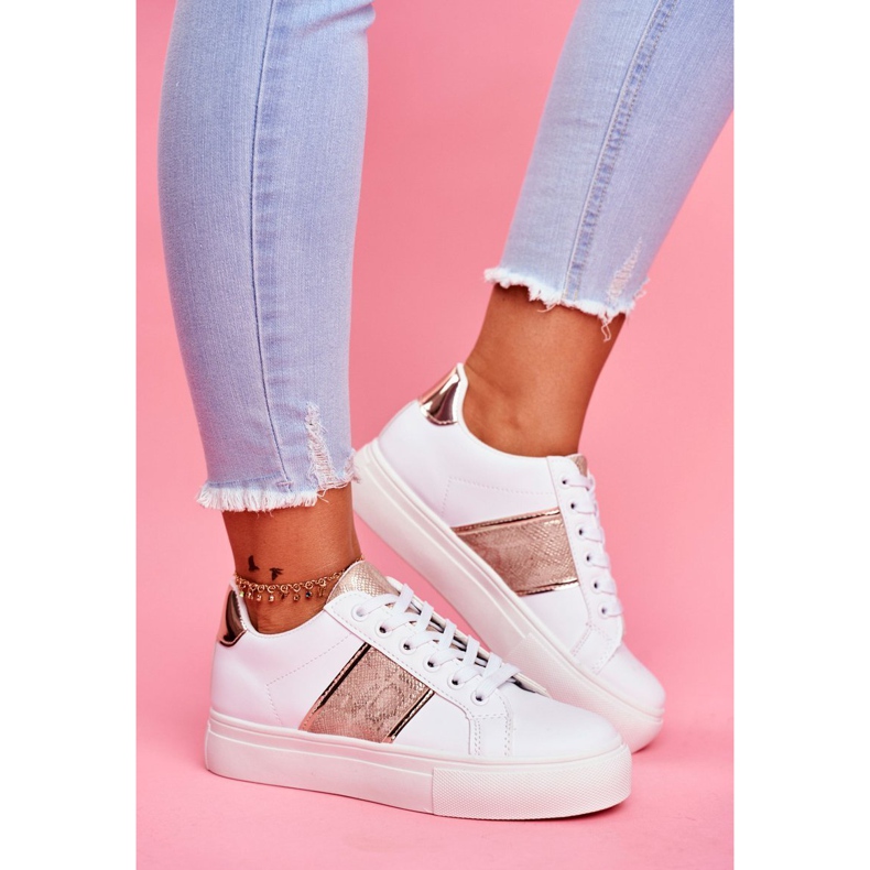 Încălțăminte sport pentru femei, alb și auriu, continuă 1