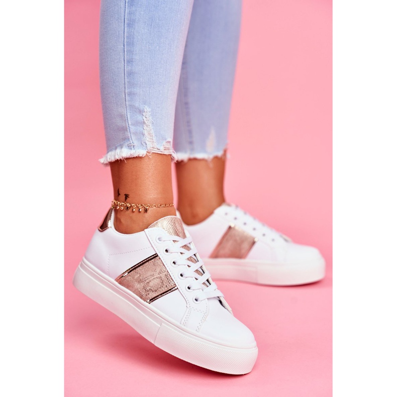 Încălțăminte sport pentru femei, alb și auriu, continuă 2