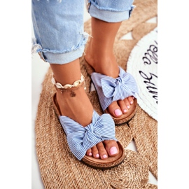 FRJ Papuci de damă cu arcuri Pin-up Blue Magnolia albastru 1 FRJ Papuci de damă cu arcuri Pin-up Blue Magnolia albastru 1