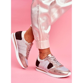 Moow Încălțăminte sport pentru femei Glitter Silver Foarte frumos bej multicolor galben 2