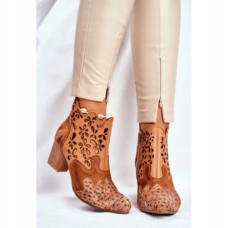 Cizme pentru femei cu toc înalt Maciejka Spring Red 04369-29 maro 2