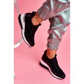 Vinceza Încălțăminte din piele cu alunecare sport pentru femei, negru SG20-7769 Alătură-te nouă 2