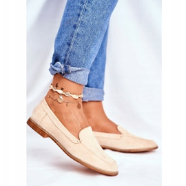 PS1 Brogues pentru femei Slip On Suede Beige Twinky bej 3