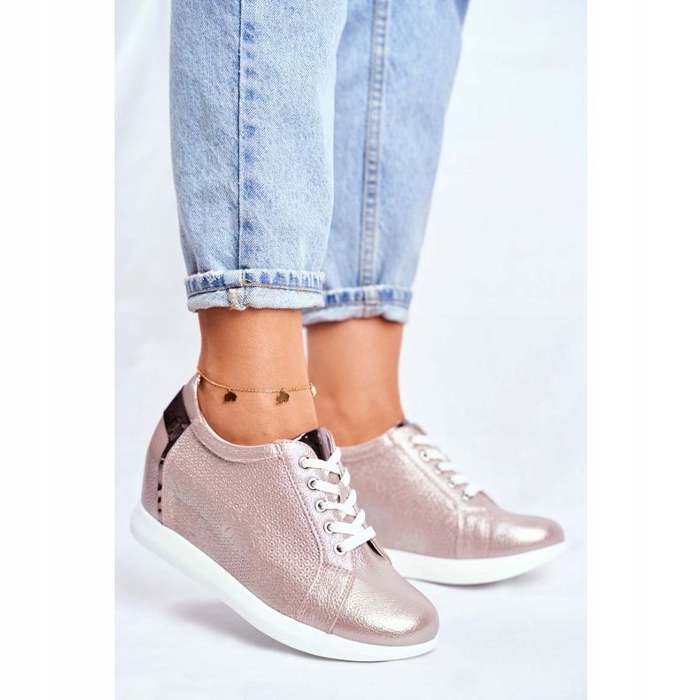 Adidași de damă Sergio Leone Beige Sparkle SP235 bej 1