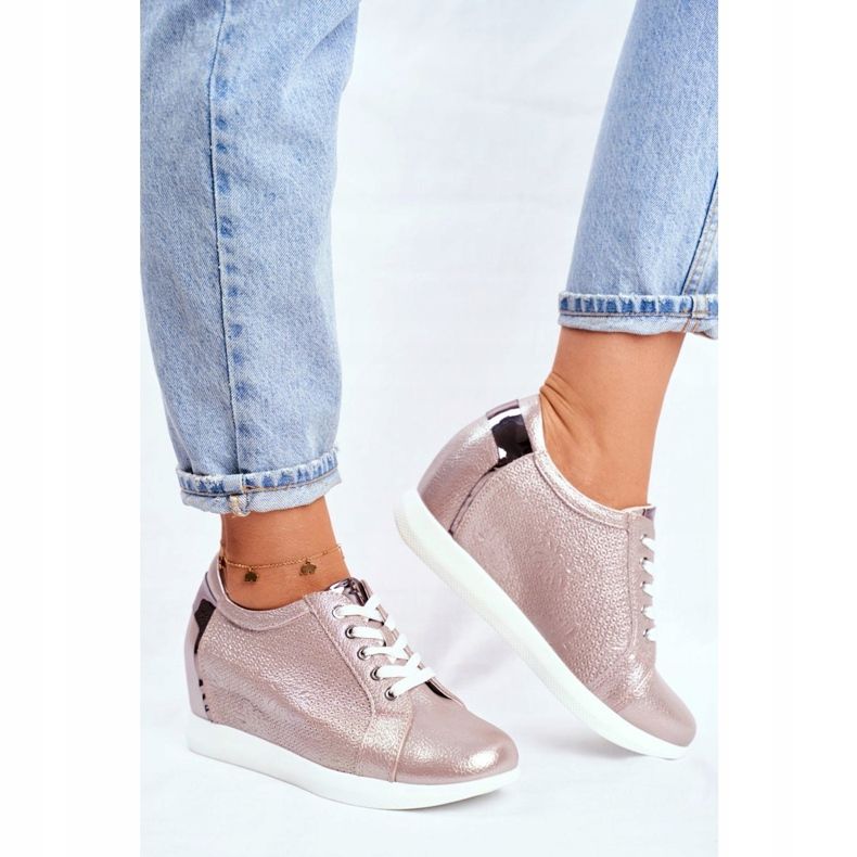 Adidași de damă Sergio Leone Beige Sparkle SP235 bej 2