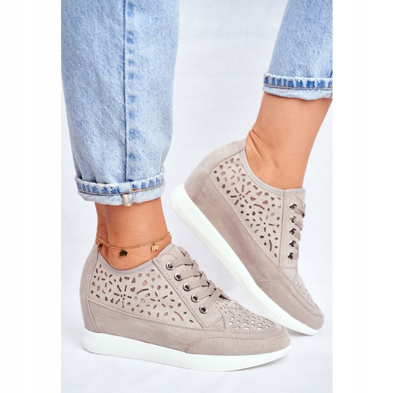 Adidași pentru femei Sergio Leone Gri Openwork PB122 1