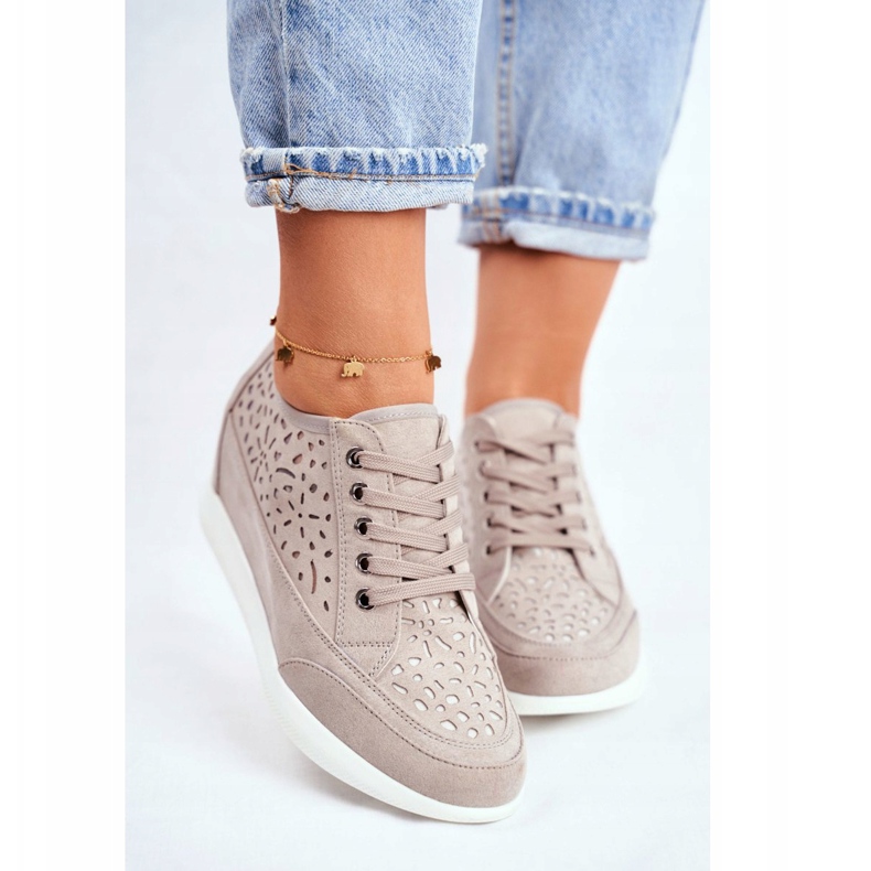 Adidași pentru femei Sergio Leone Gri Openwork PB122 2