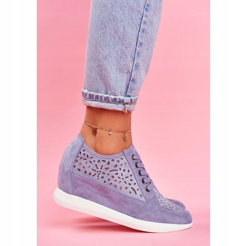 Adidași de damă Sergio Leone Openwork Blue PB122 albastru 1