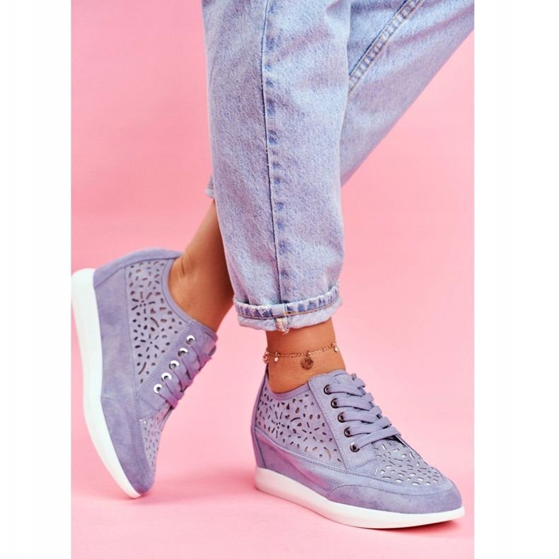 Adidași de damă Sergio Leone Openwork Blue PB122 albastru 2