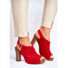 Sandale dama cu toc înalt Sergio Leone SK855 Roșu Senillo 1