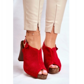 Sandale dama cu toc înalt Sergio Leone SK855 Roșu Senillo 2