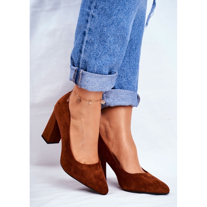 Pompe de damă pe toc Sergio Leone Camel PB216 maro 1