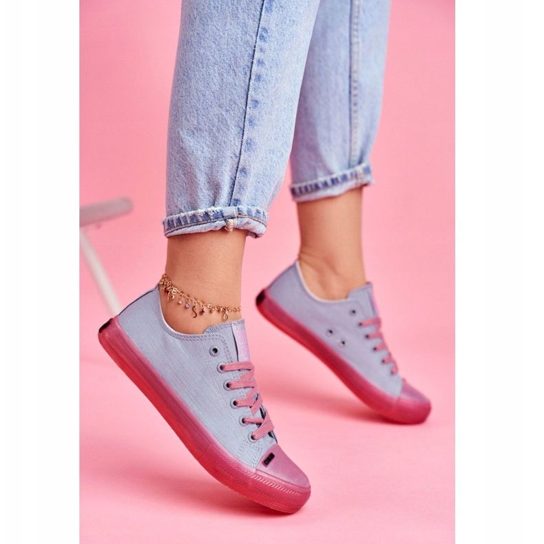 Adidași pentru femei Big Star Blue Pink FF274260 albastru roz 2