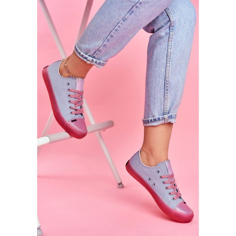 Adidași pentru femei Big Star Blue Pink FF274260 albastru roz 1