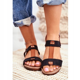 EVE Sandale de damă elegante 20SD35-0307 Negru Renna 2