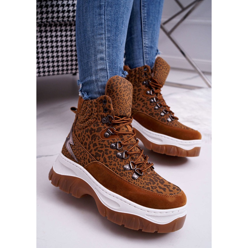 SEA Pantofi de trekking Trappers pentru femei Leopard Greem maro 2