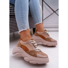 SEA Încălțăminte sport pentru femei Talpă groasă Camel Cardamon maro 1