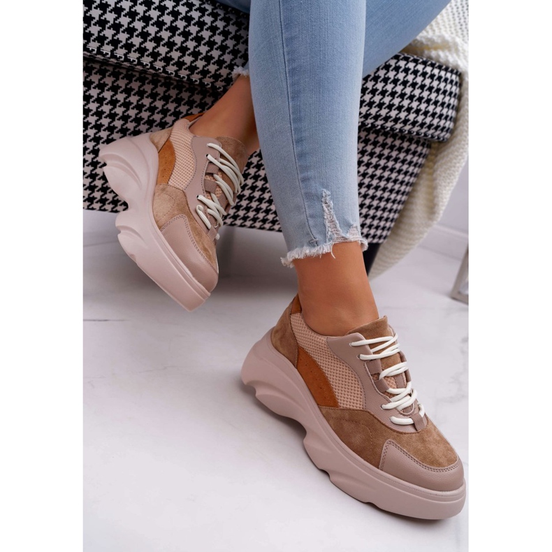 SEA Încălțăminte sport pentru femei Talpă groasă Camel Cardamon maro 2