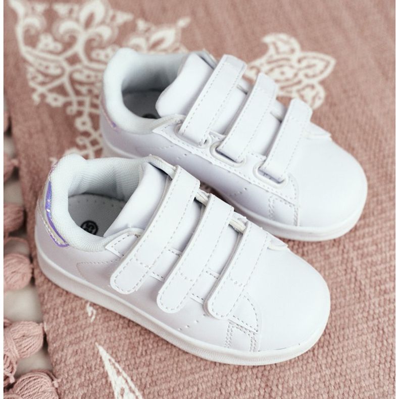 FRROCK Încălțăminte sport Tineret pentru copii cu velcro alb și argintiu Fifi 1