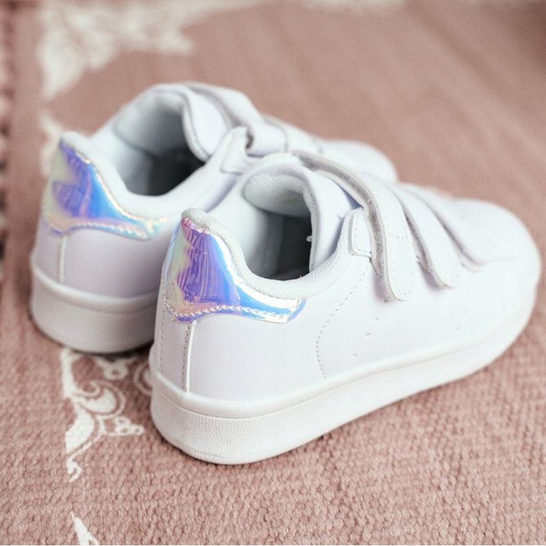 FRROCK Încălțăminte sport Tineret pentru copii cu velcro alb și argintiu Fifi 2