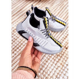 FRROCK Încălțăminte sport Cusătură gri și albă pentru copii 1