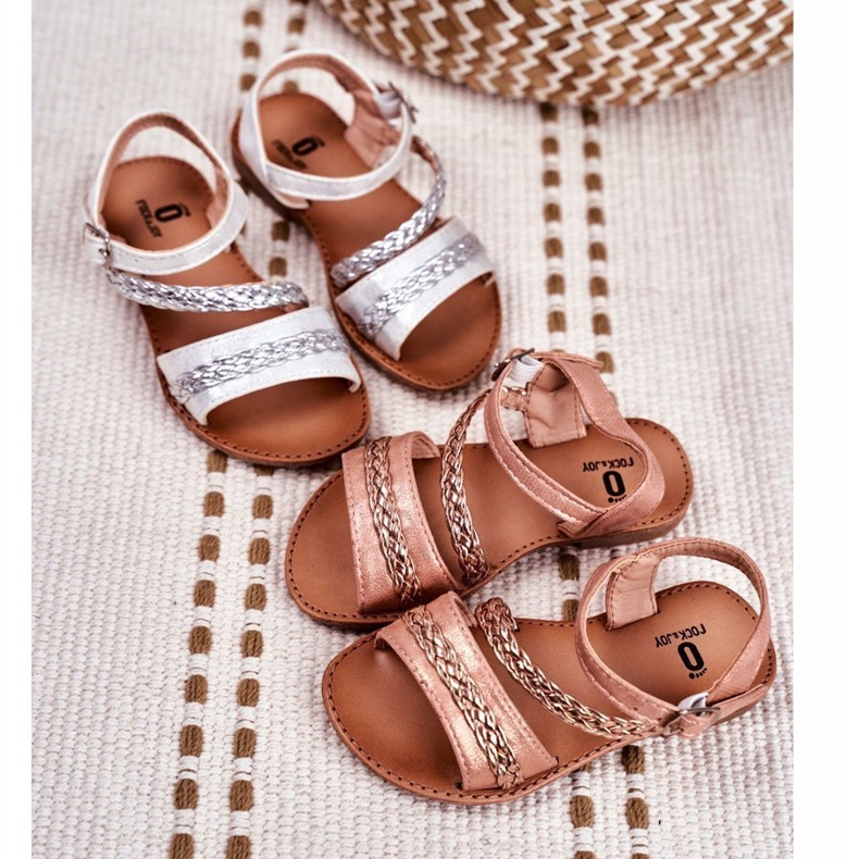 FRROCK Sandale pentru copii Champagne Kremo roz galben 1